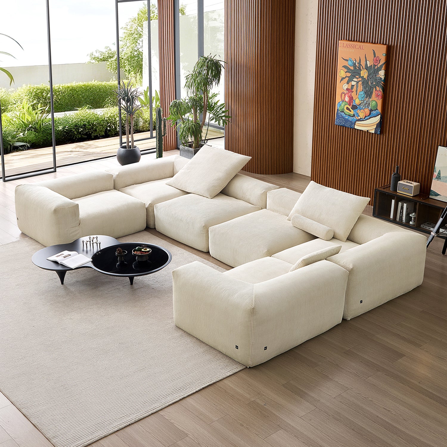 Mellow Extra Deep Closed U Sectional - Mario Capasa