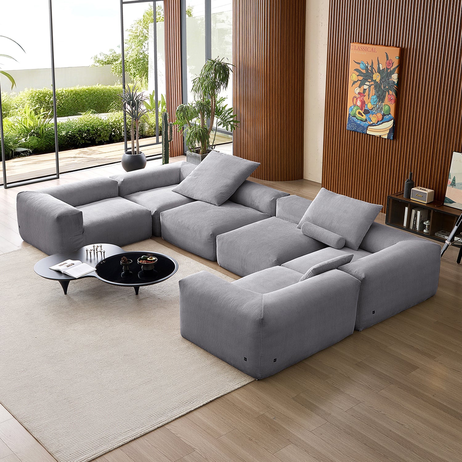 Mellow Extra Deep Closed U Sectional - Mario Capasa