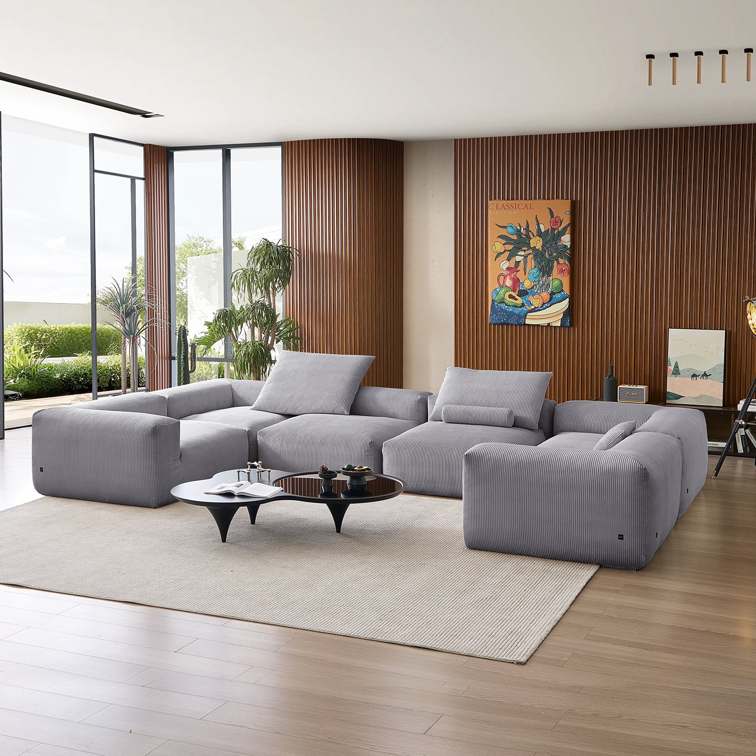 Mellow Extra Deep Closed U Sectional - Mario Capasa