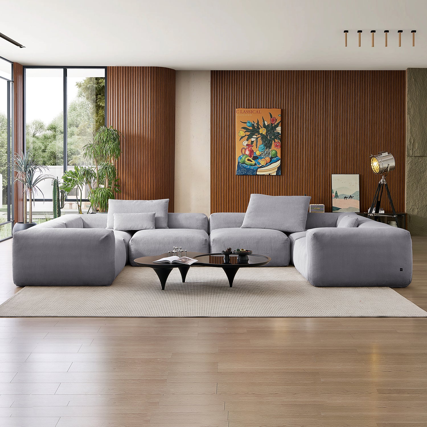 Mellow Extra Deep Closed U Sectional - Mario Capasa
