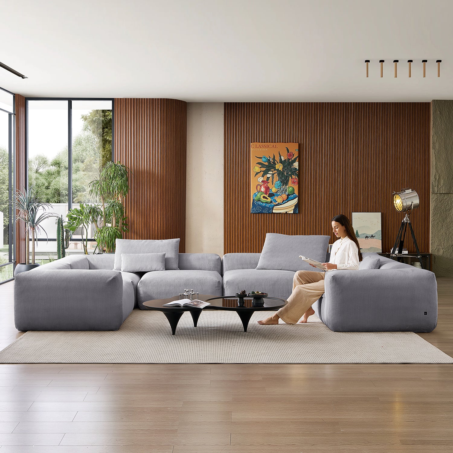 Mellow Extra Deep Closed U Sectional - Mario Capasa