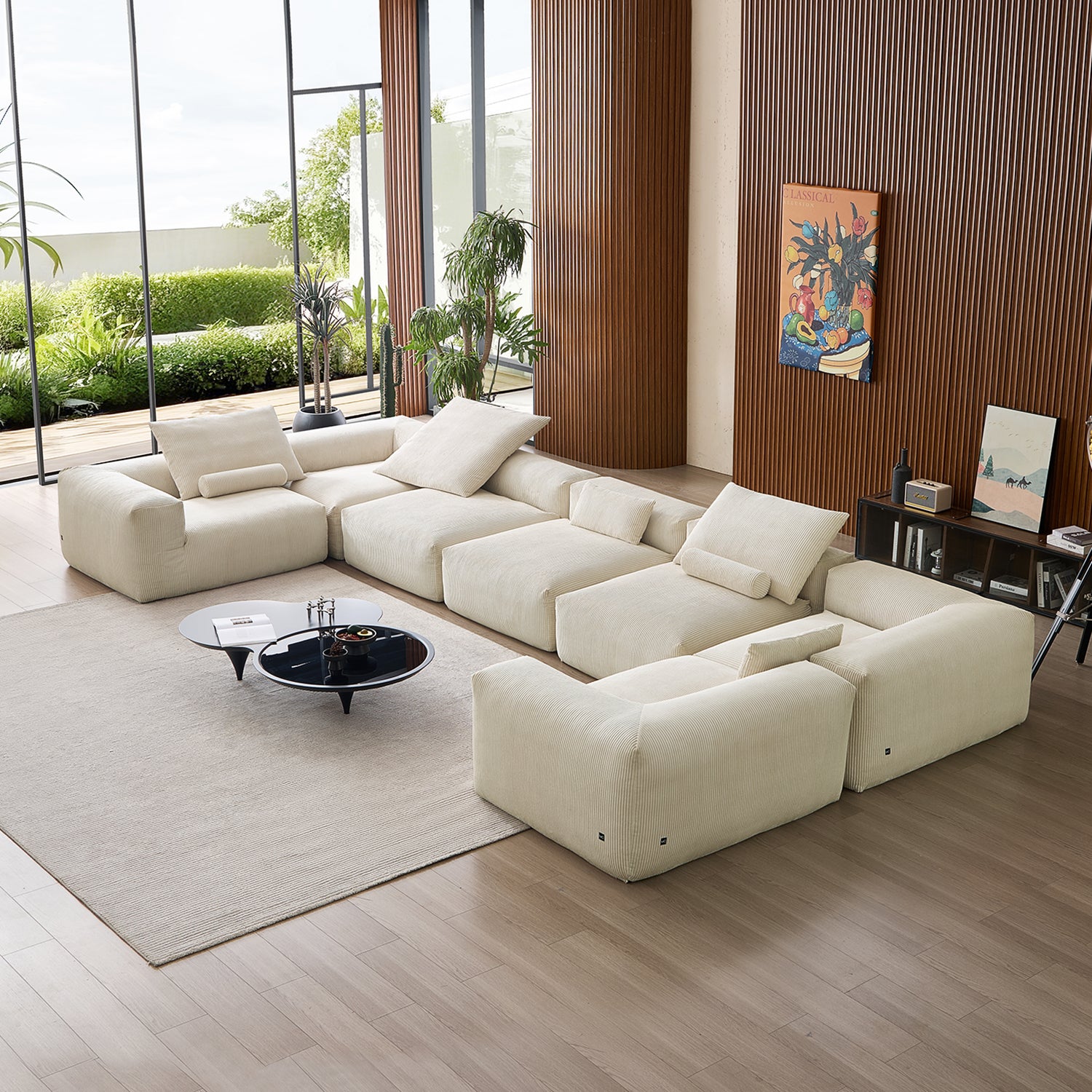 Mellow Extra Deep Closed U Sectional - Mario Capasa