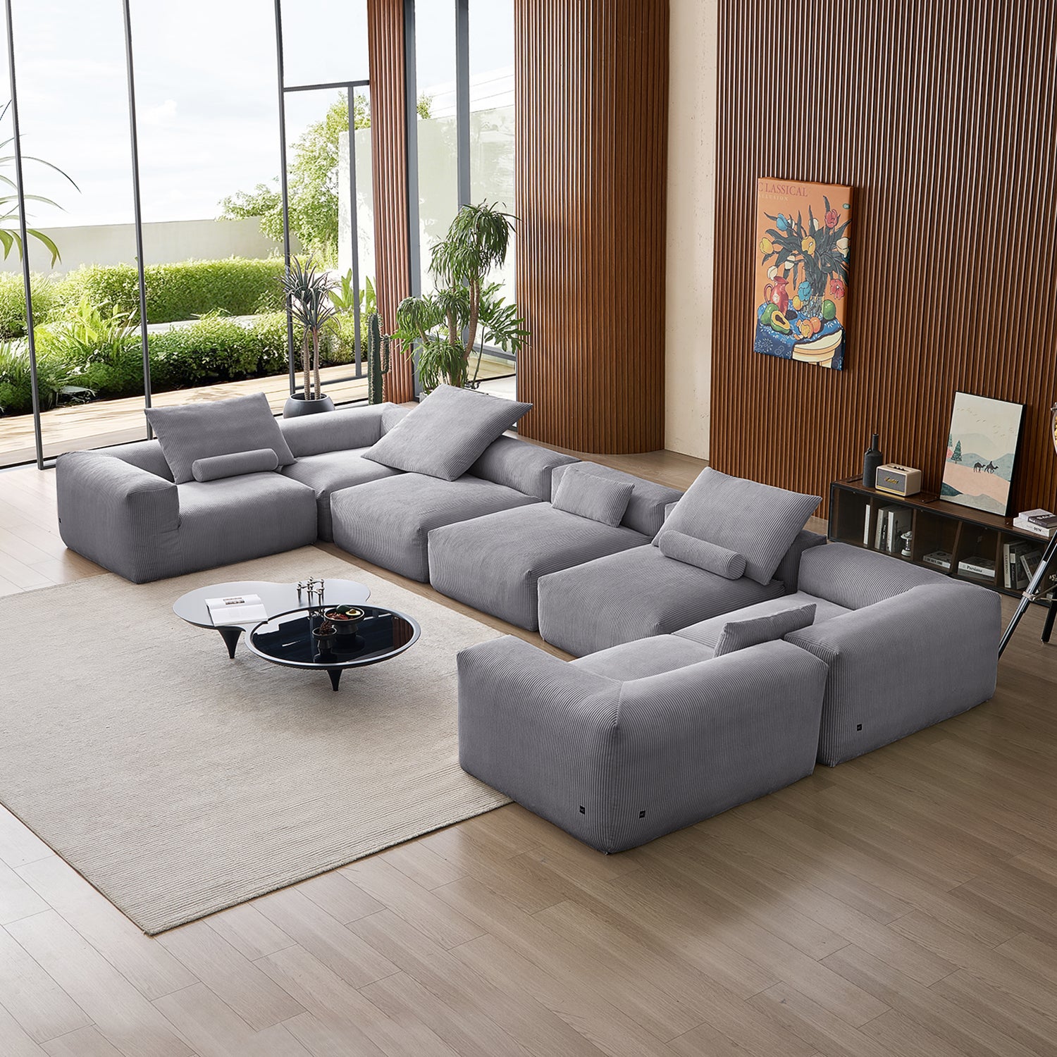 Mellow Extra Deep Closed U Sectional - Mario Capasa