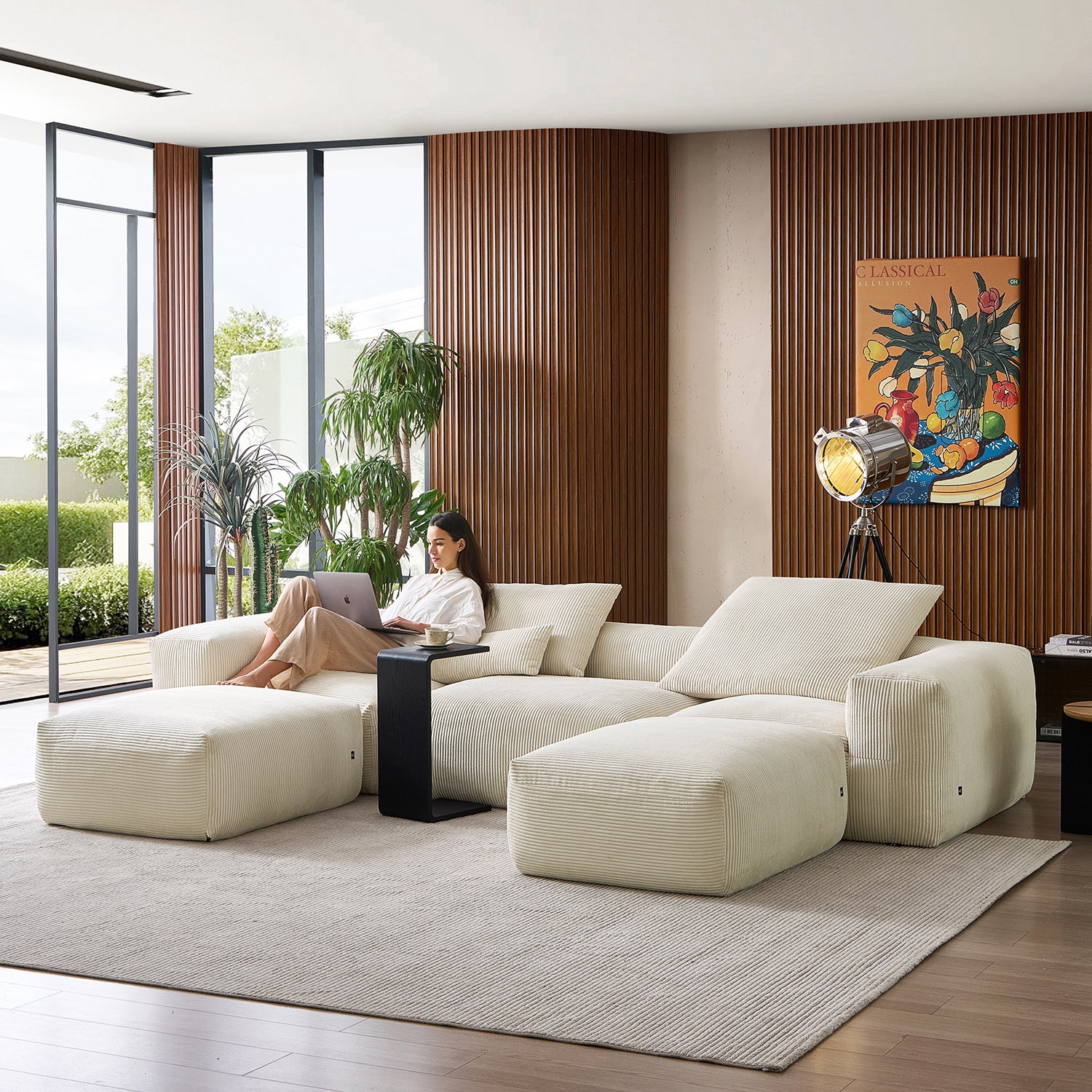 Mellow Extra Deep U Sectional with Ottoman - Mario Capasa