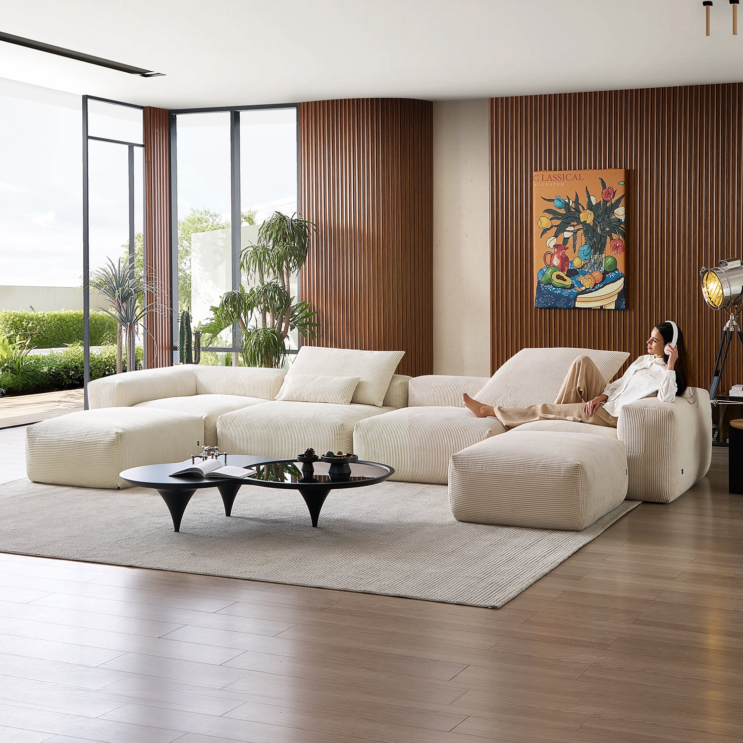 Mellow Extra Deep U Sectional with Ottoman - Mario Capasa