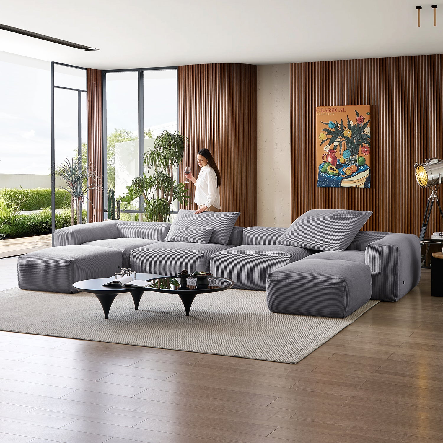 Mellow Extra Deep U Sectional with Ottoman - Mario Capasa