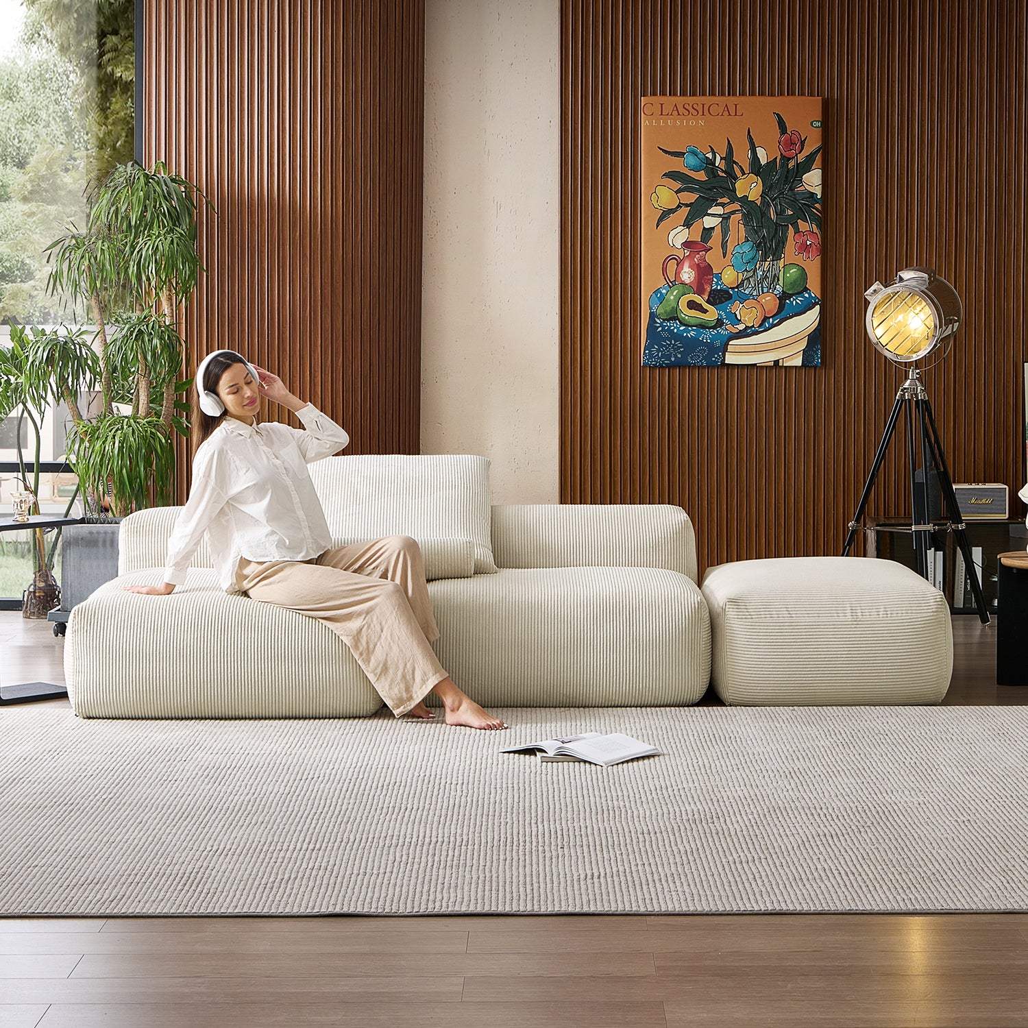 Mellow Open Sectional with Ottoman - Mario Capasa