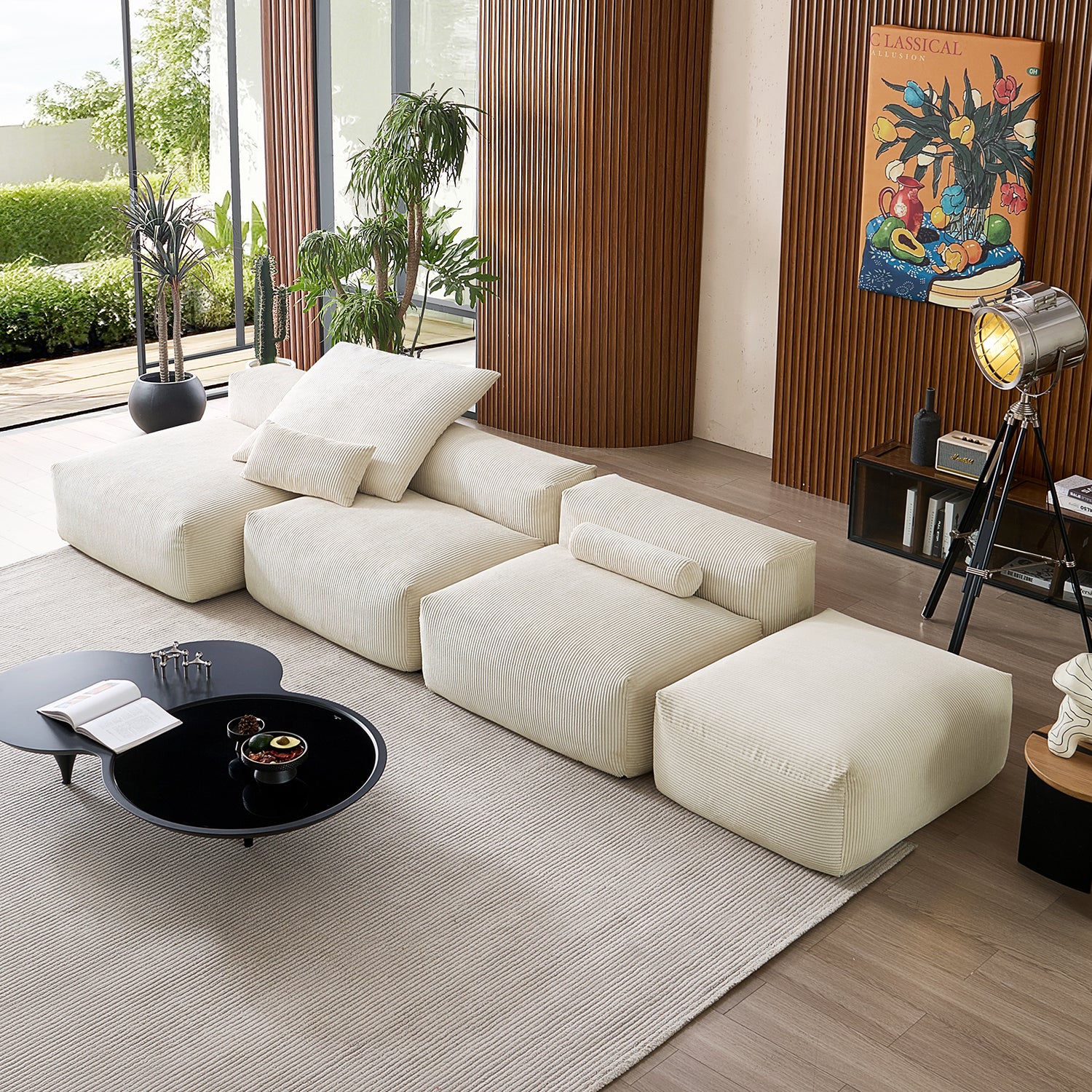 Mellow Open Sectional with Ottoman - Mario Capasa