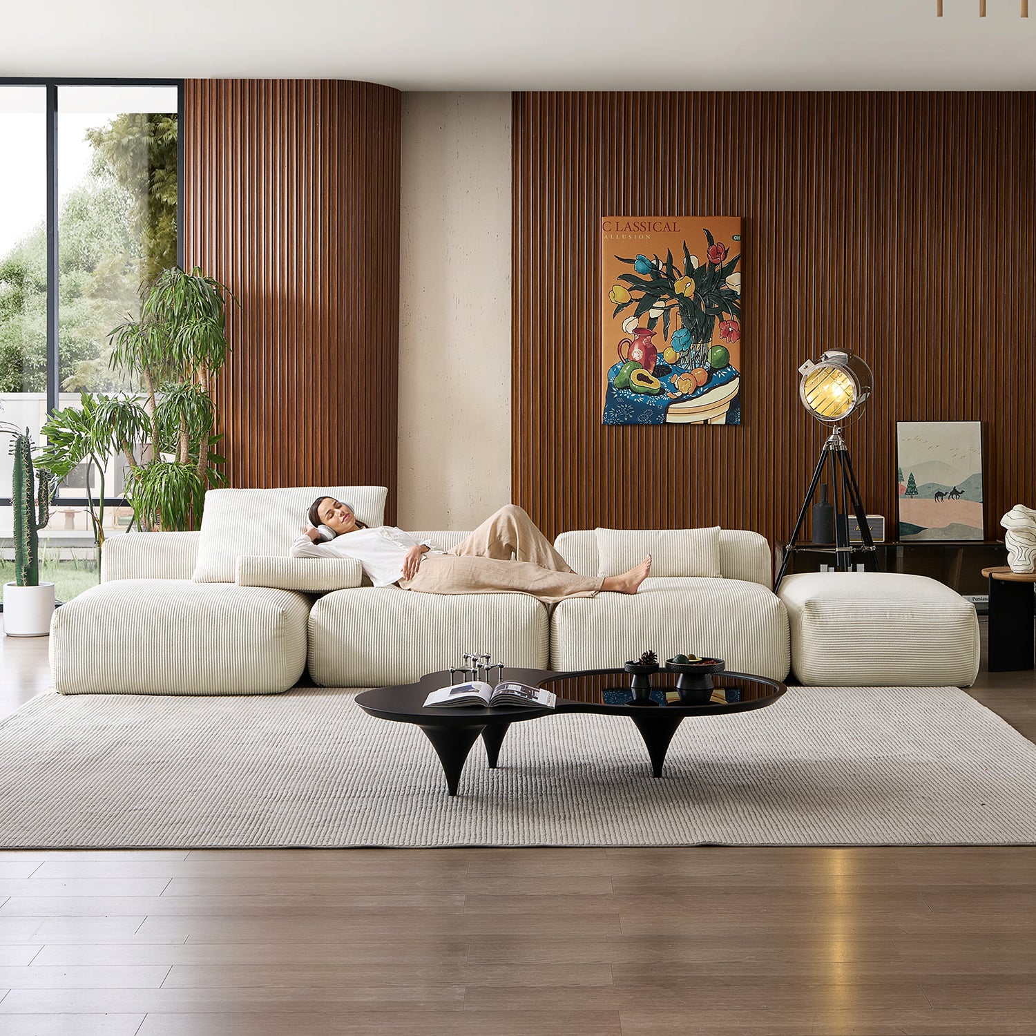 Mellow Open Sectional with Ottoman - Mario Capasa