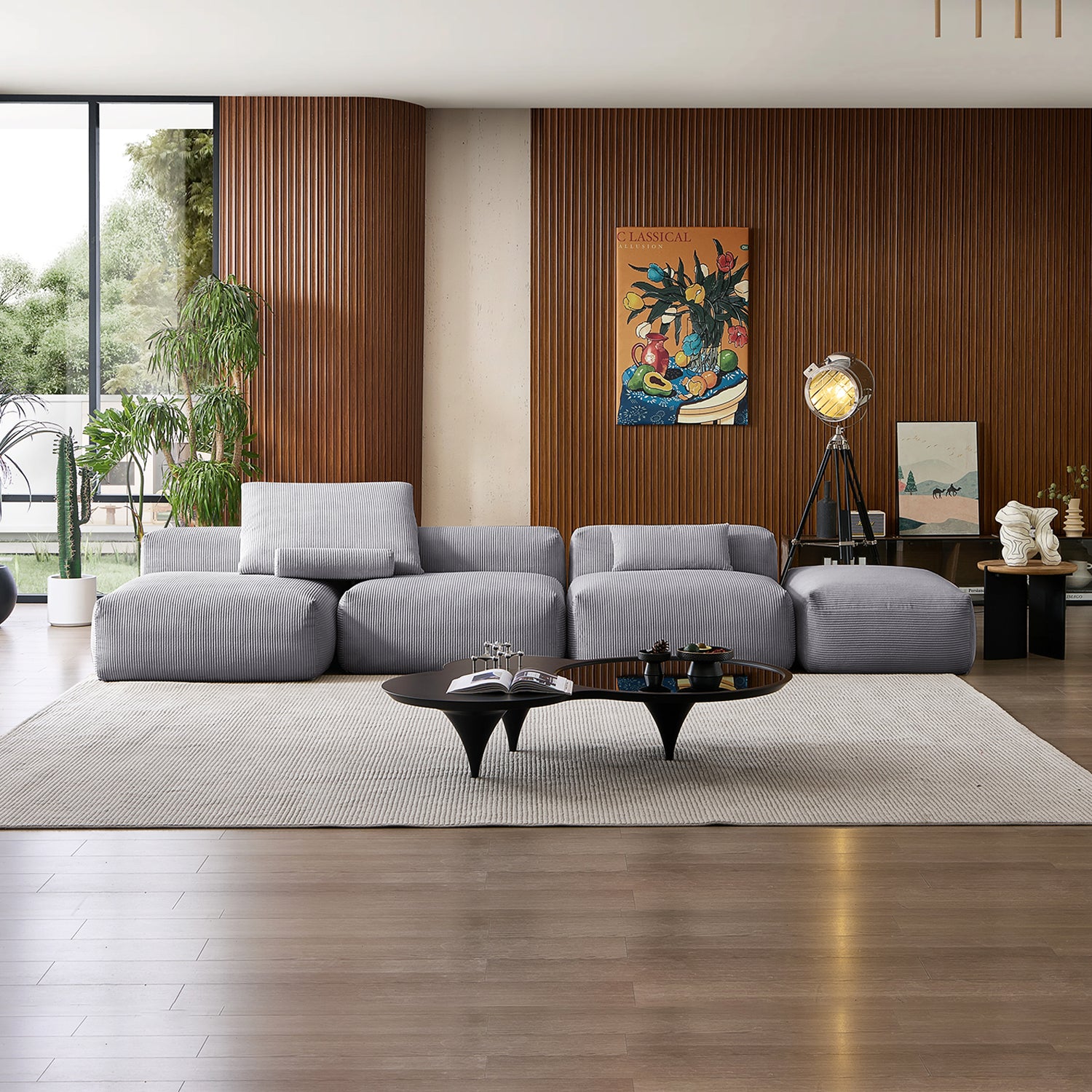 Mellow Open Sectional with Ottoman - Mario Capasa