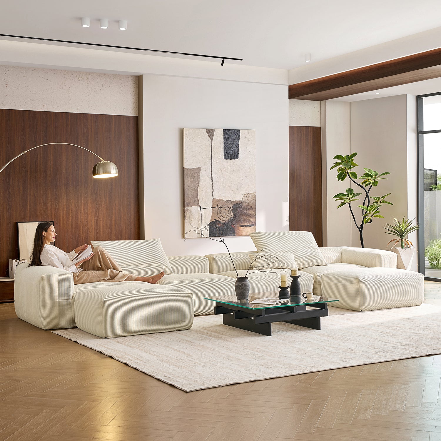 Mellow U Sectional with Ottoman - Mario Capasa