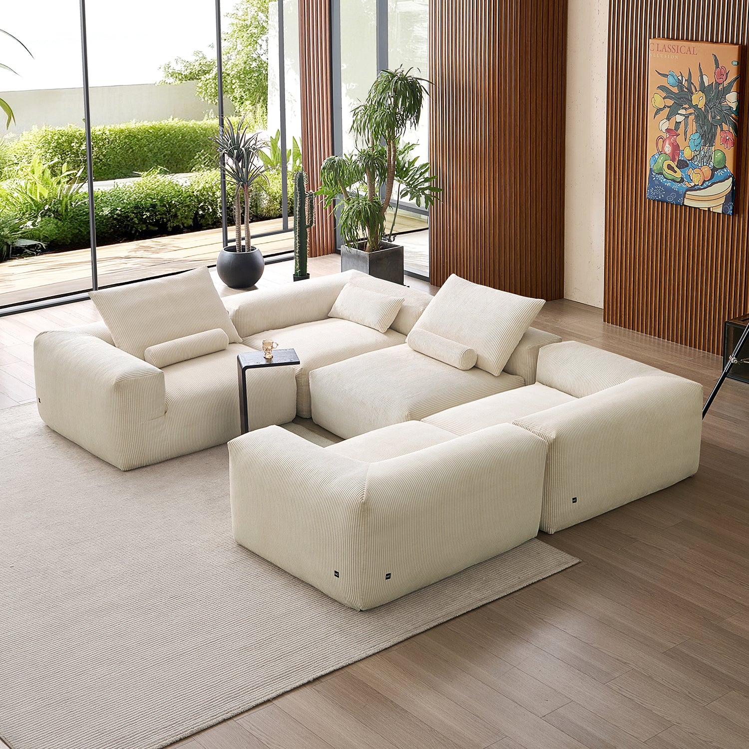Mellow Extra Deep Closed U Sectional - Mario Capasa