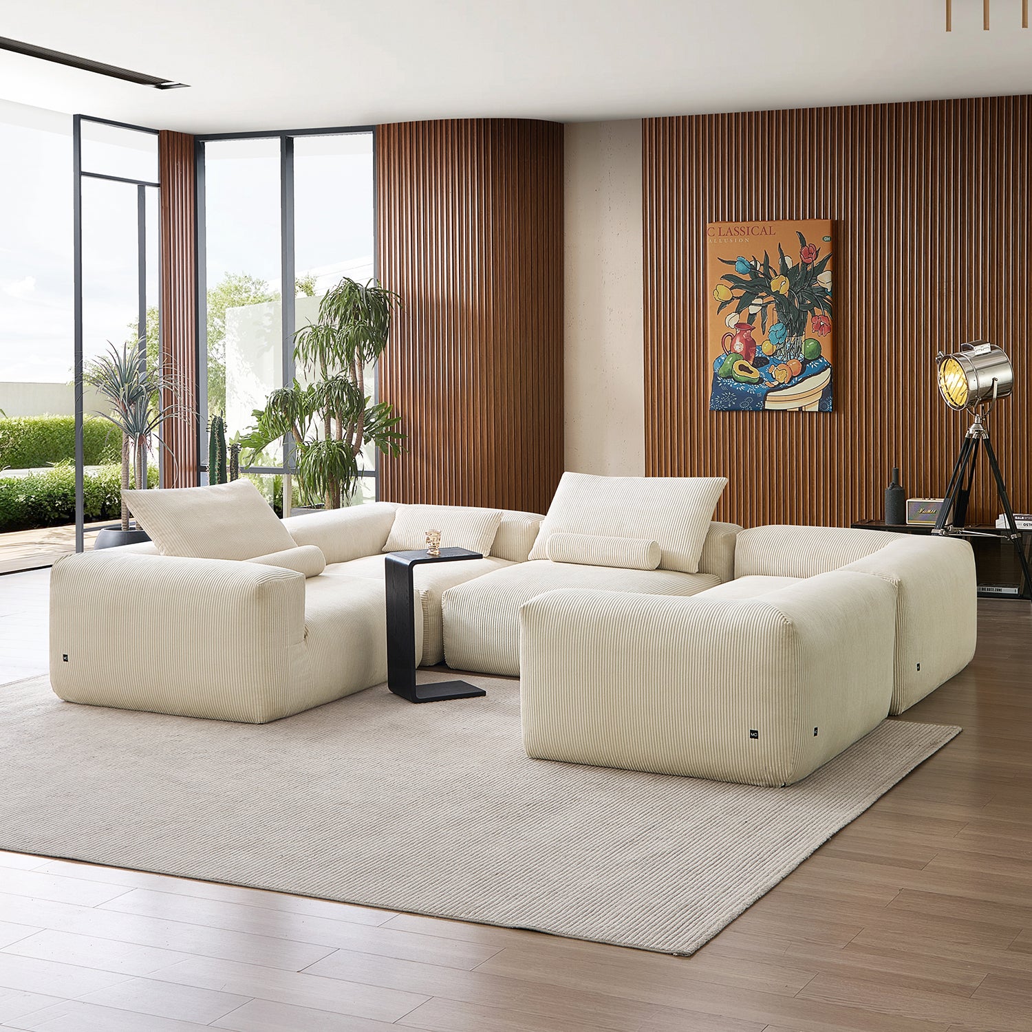 Mellow Extra Deep Closed U Sectional - Mario Capasa