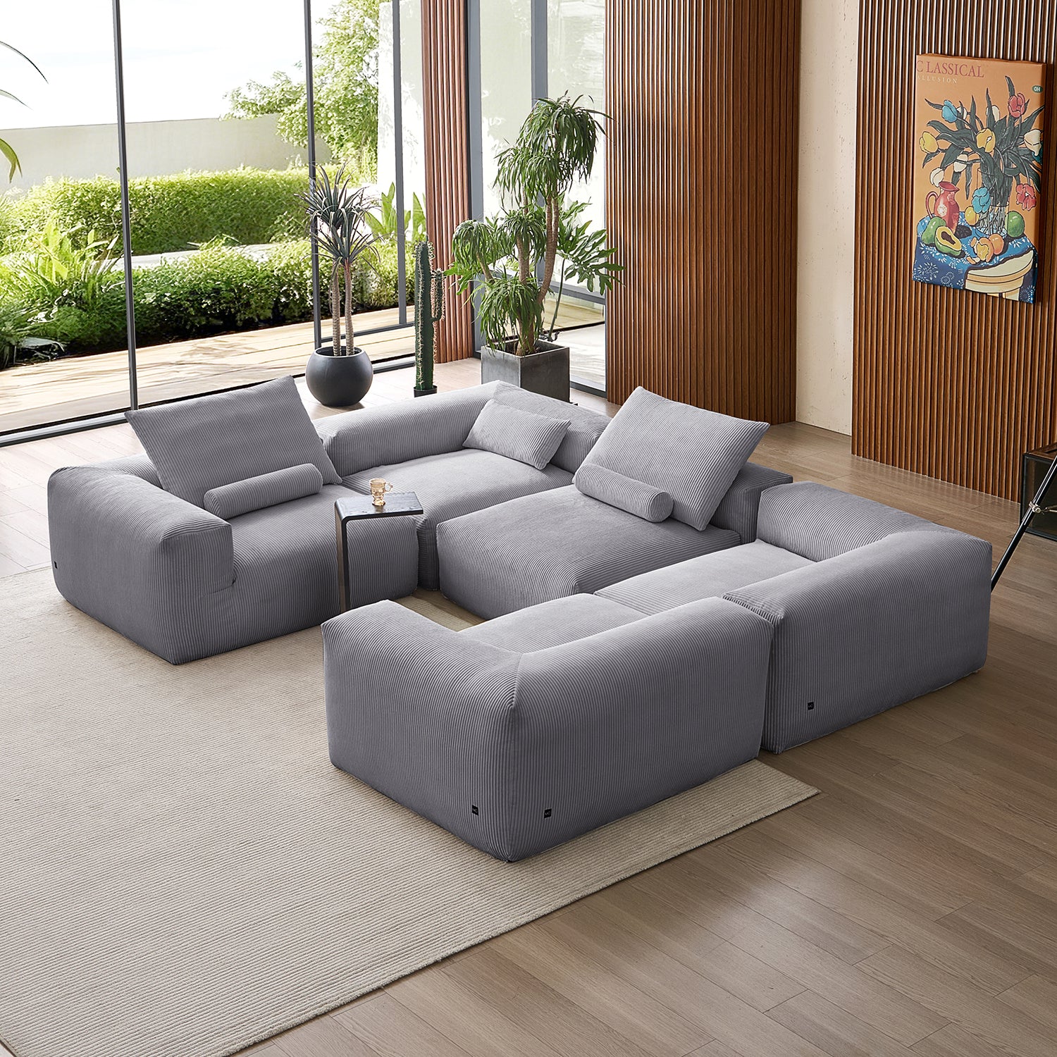 Mellow Extra Deep Closed U Sectional - Mario Capasa