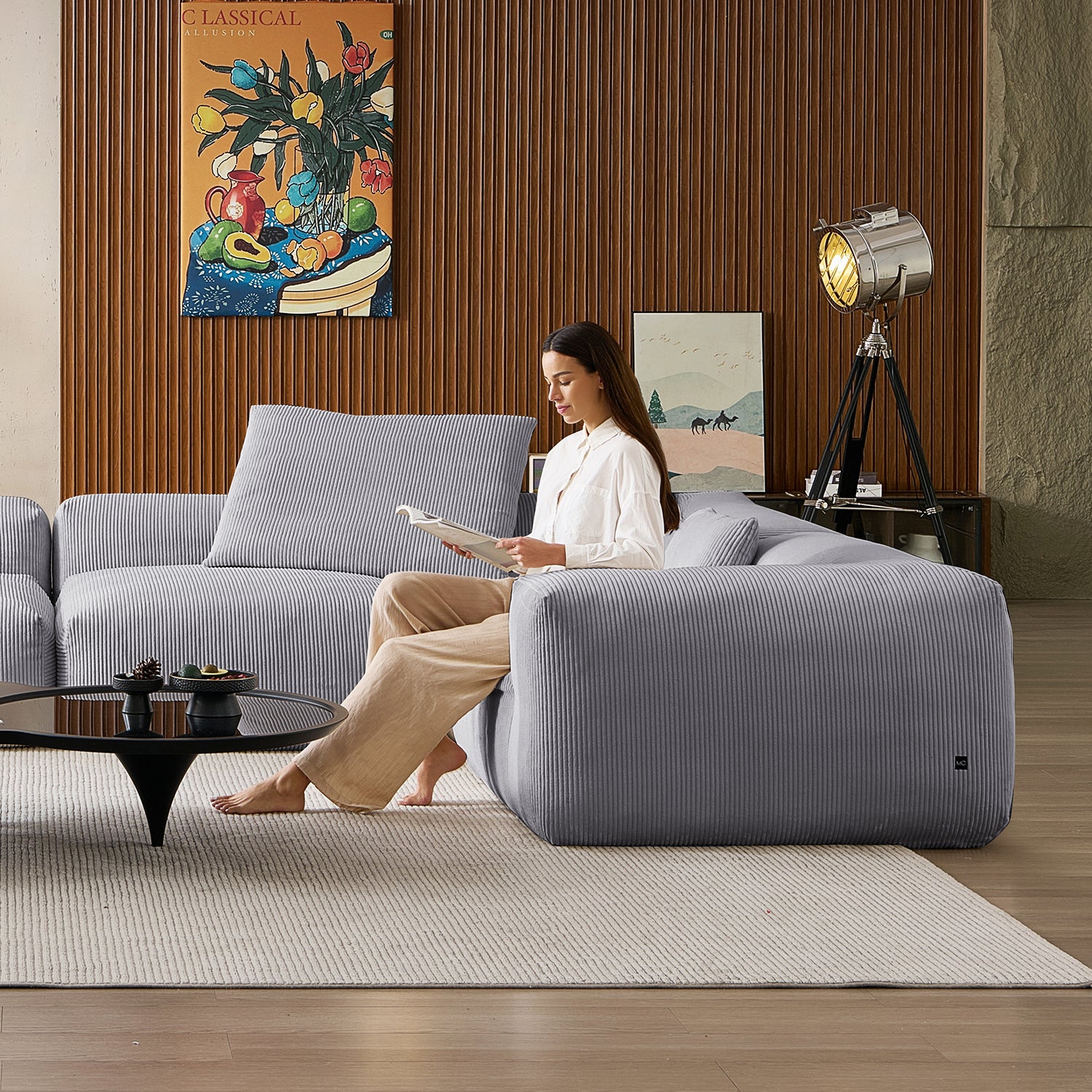 Mellow Extra Deep Closed U Sectional - Mario Capasa
