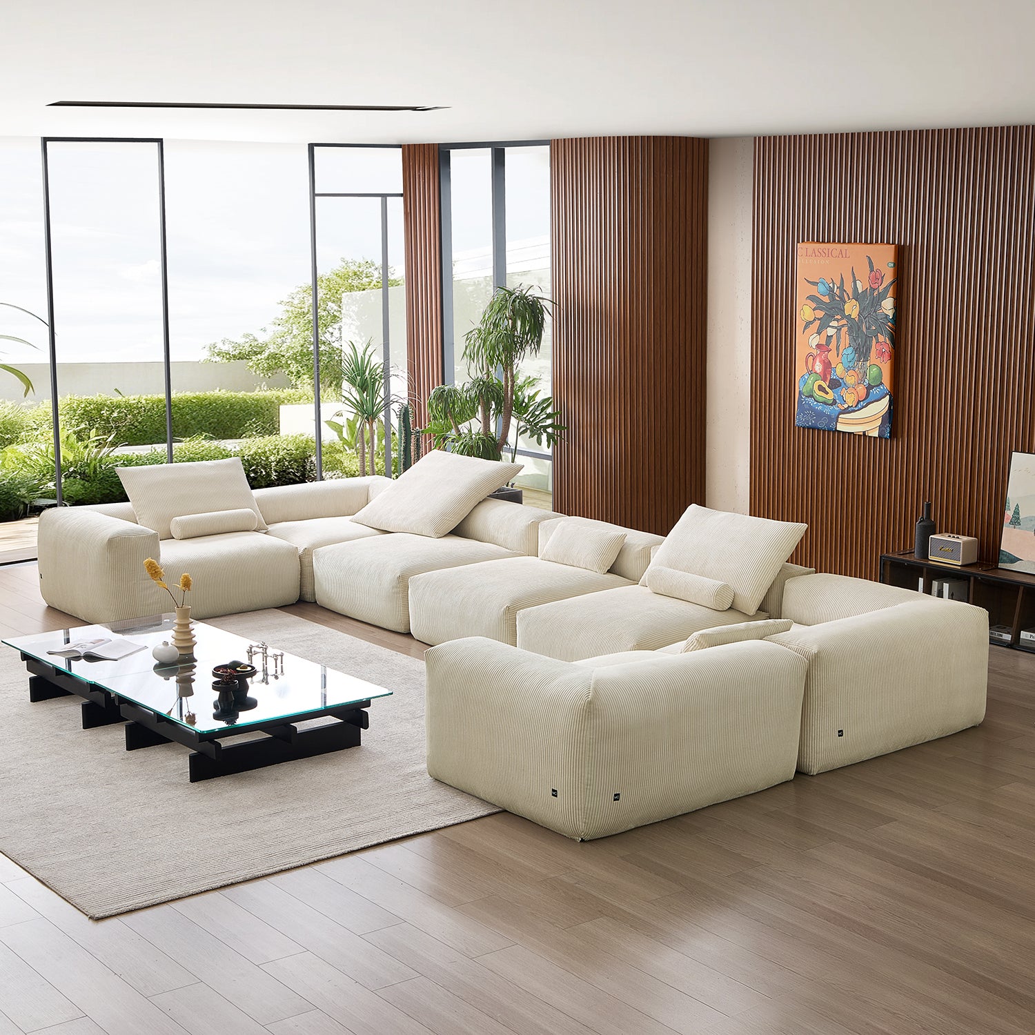 Mellow Extra Deep Closed U Sectional - Mario Capasa
