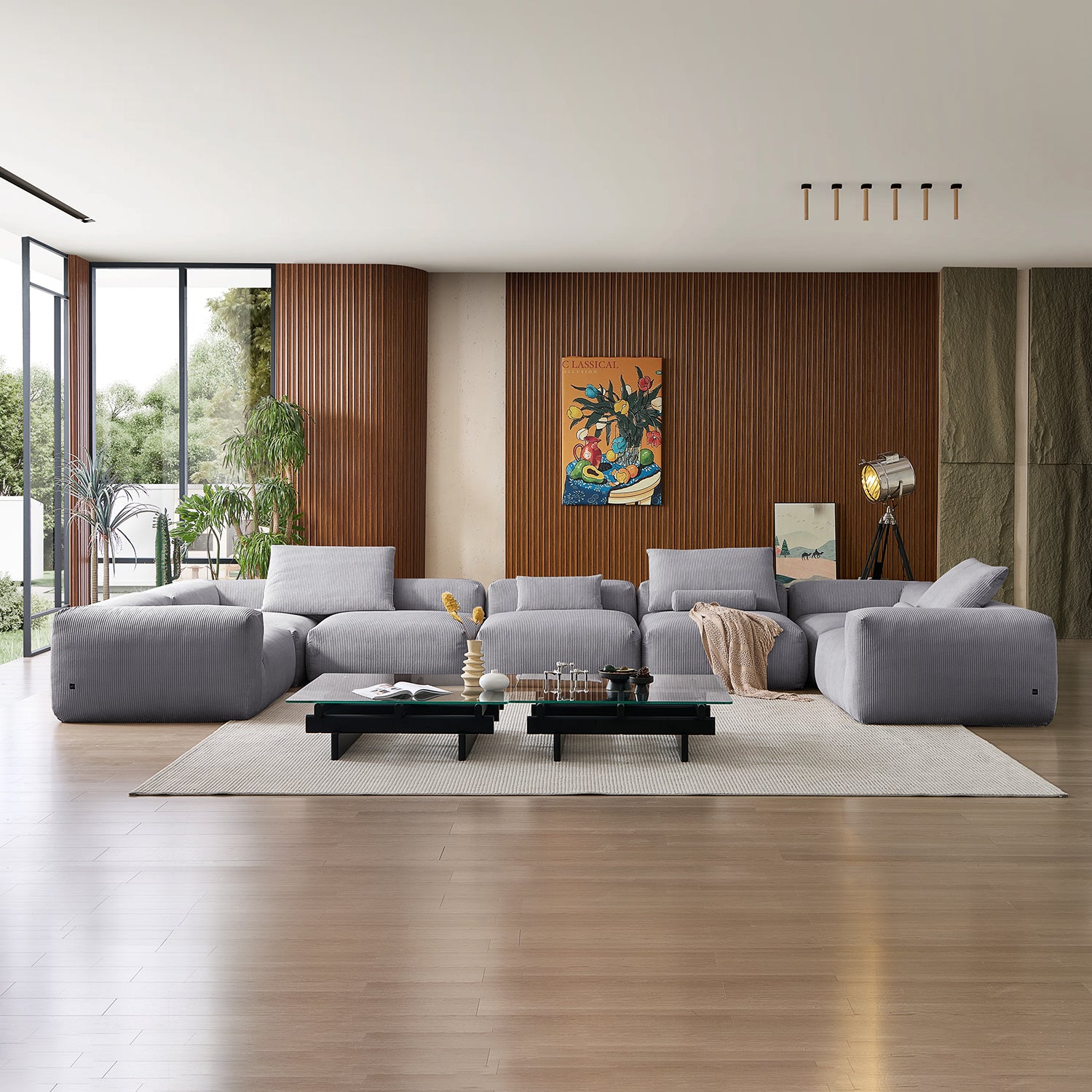 Mellow Extra Deep Closed U Sectional - Mario Capasa