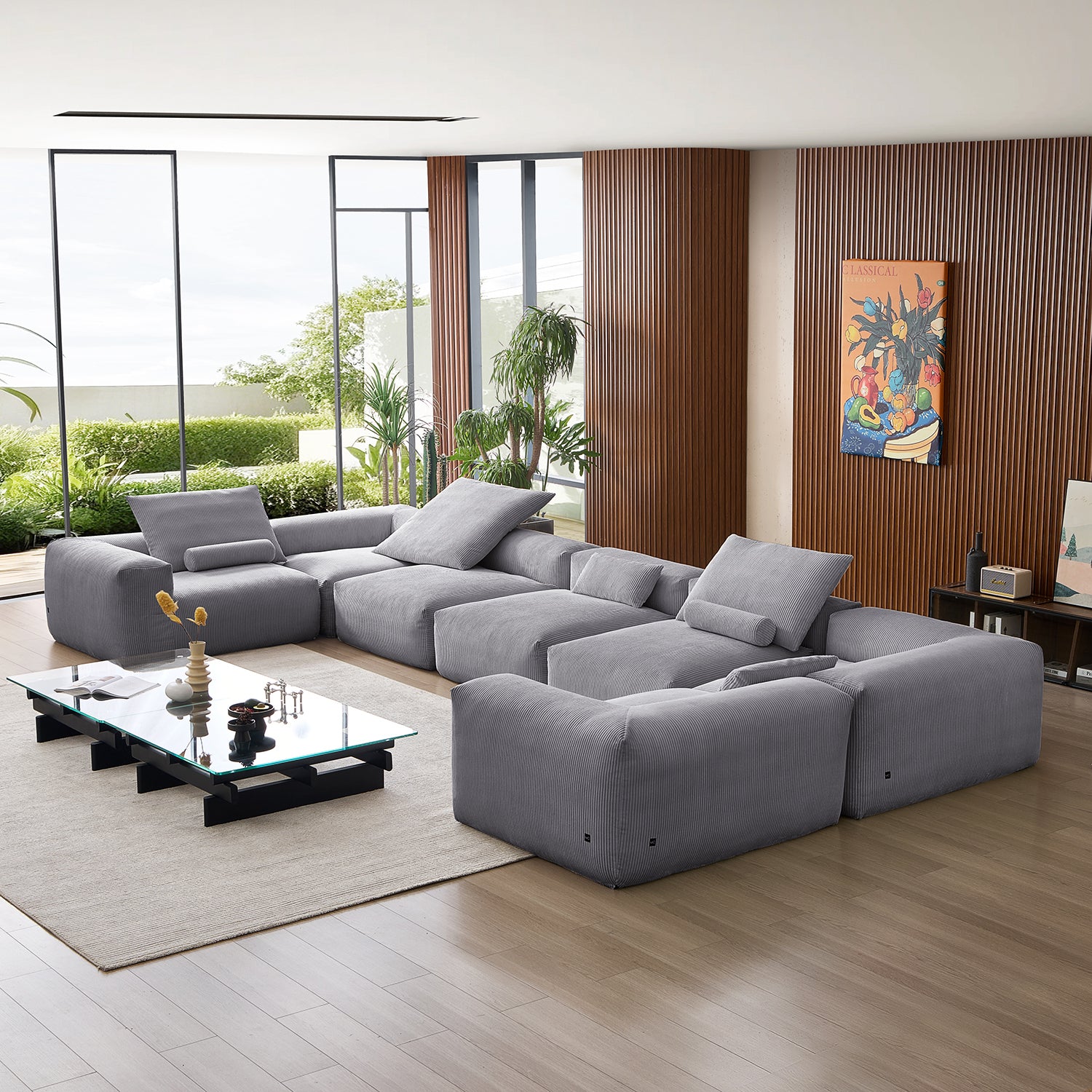 Mellow Extra Deep Closed U Sectional - Mario Capasa