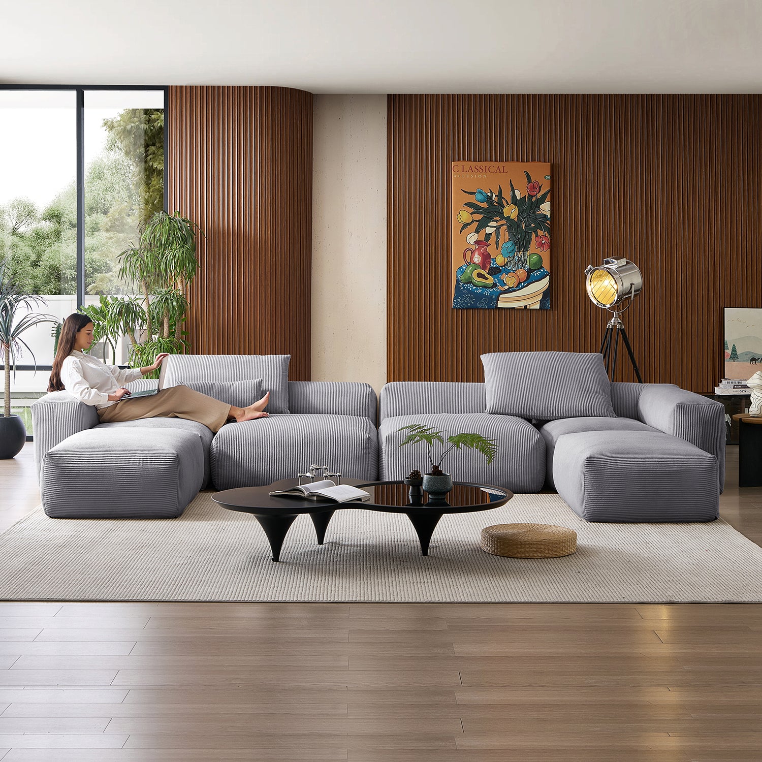 Mellow Extra Deep U Sectional with Ottoman - Mario Capasa
