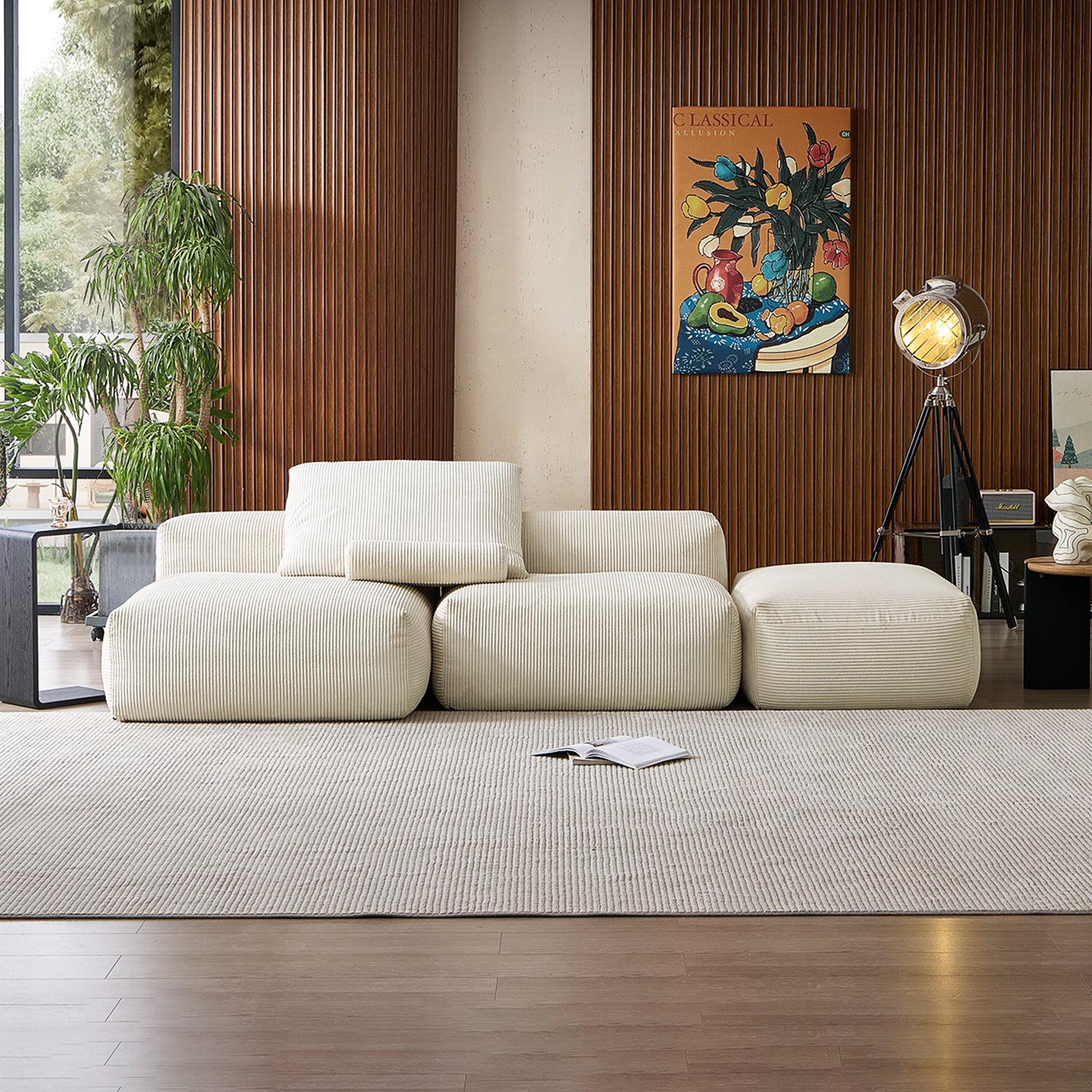 Mellow Open Sectional with Ottoman - Mario Capasa