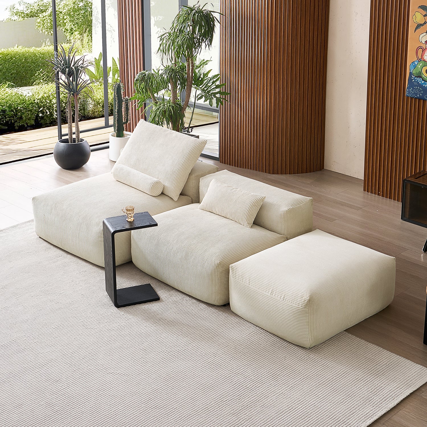 Mellow Open Sectional with Ottoman - Mario Capasa