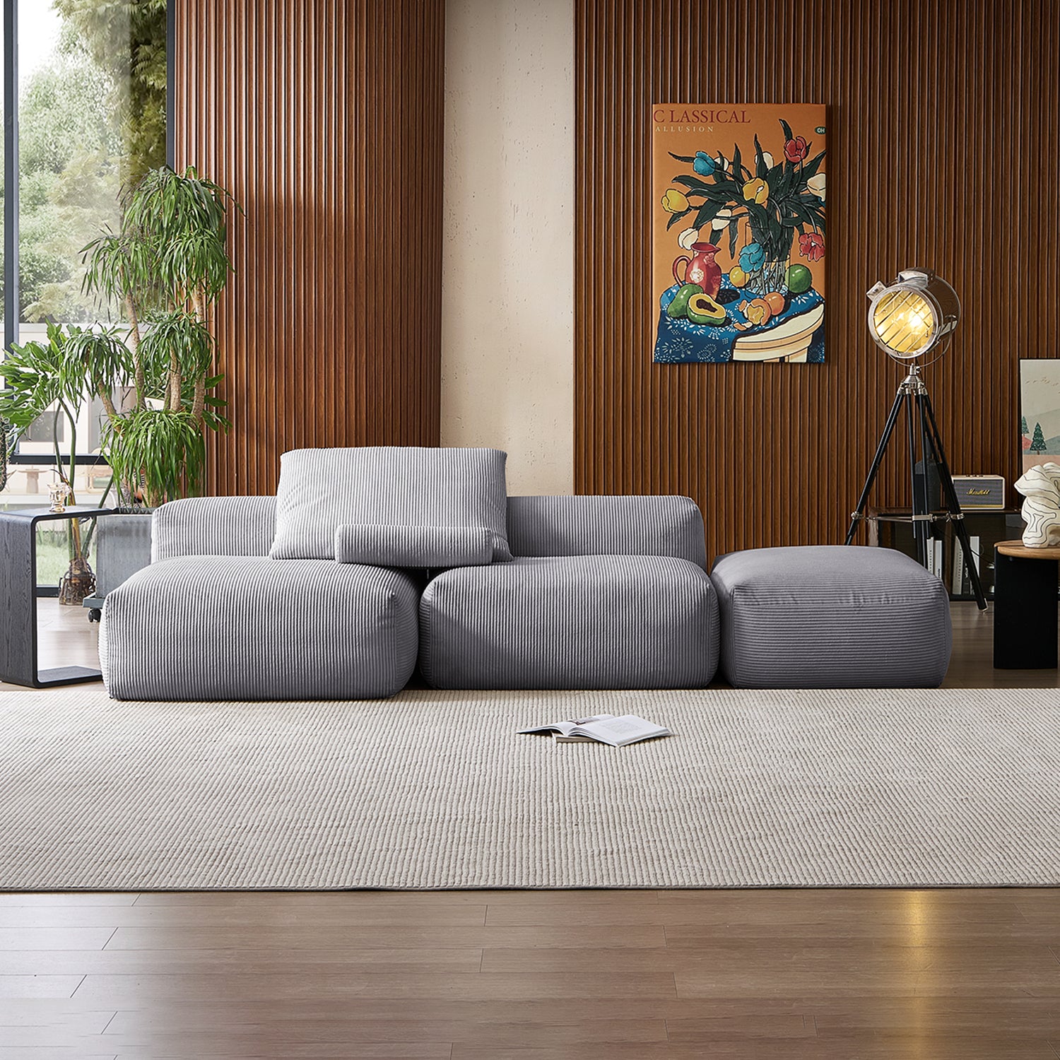 Mellow Open Sectional with Ottoman - Mario Capasa