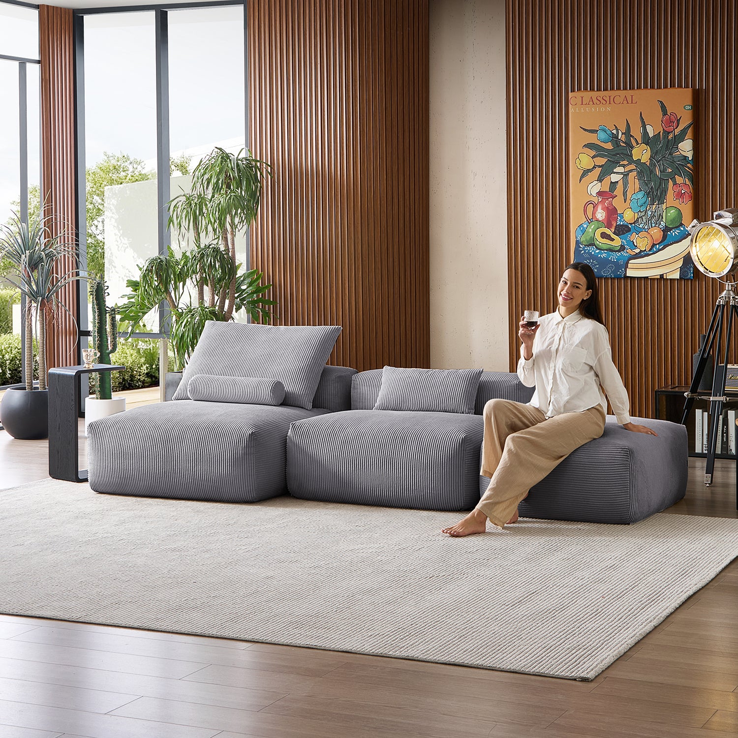 Mellow Open Sectional with Ottoman - Mario Capasa