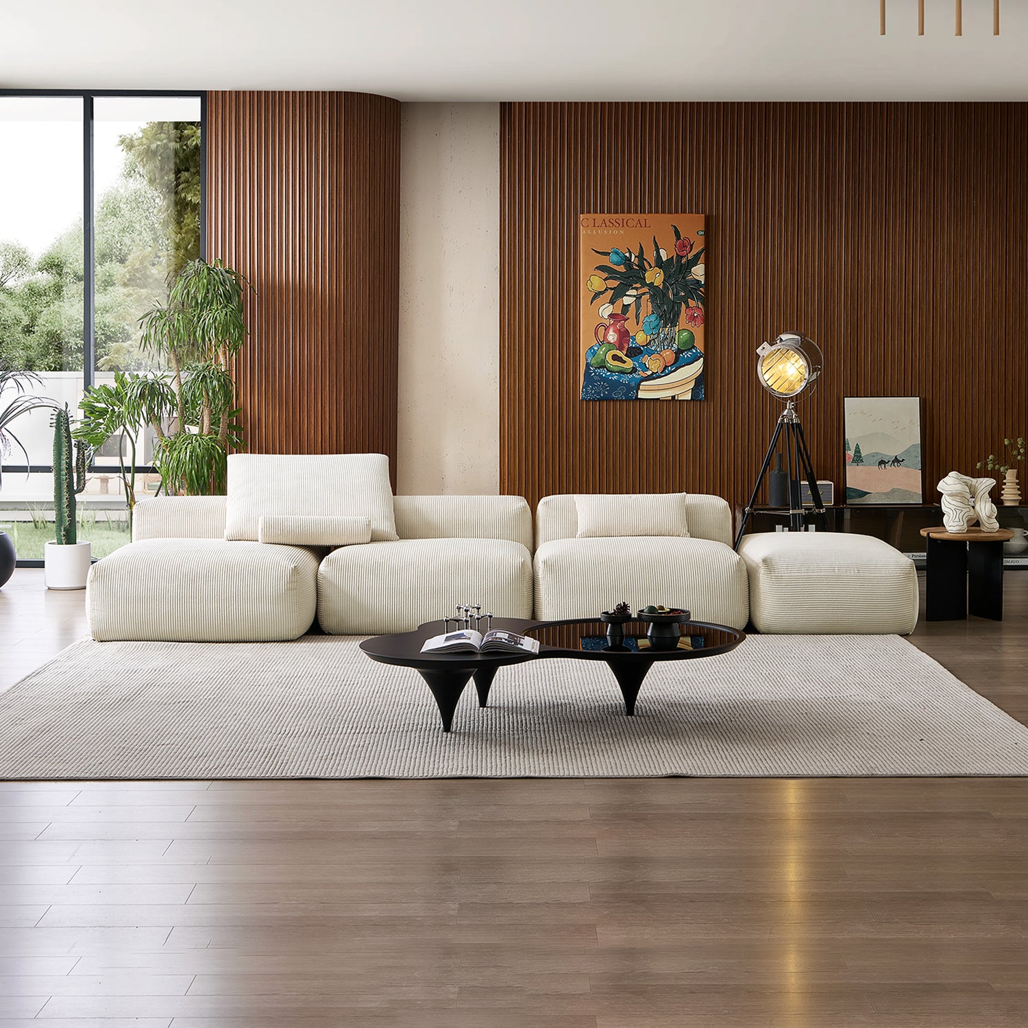 Mellow Open Sectional with Ottoman - Mario Capasa