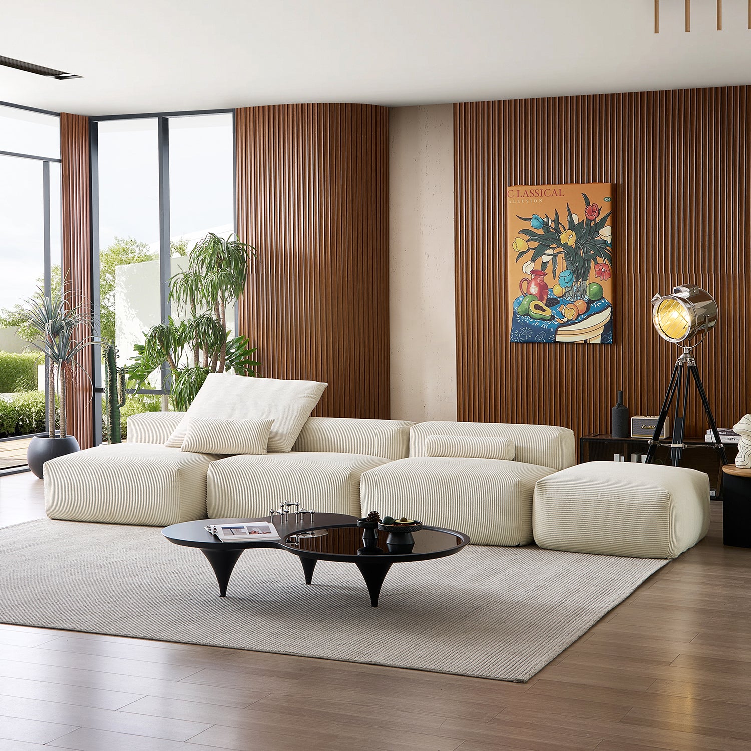 Mellow Open Sectional with Ottoman - Mario Capasa