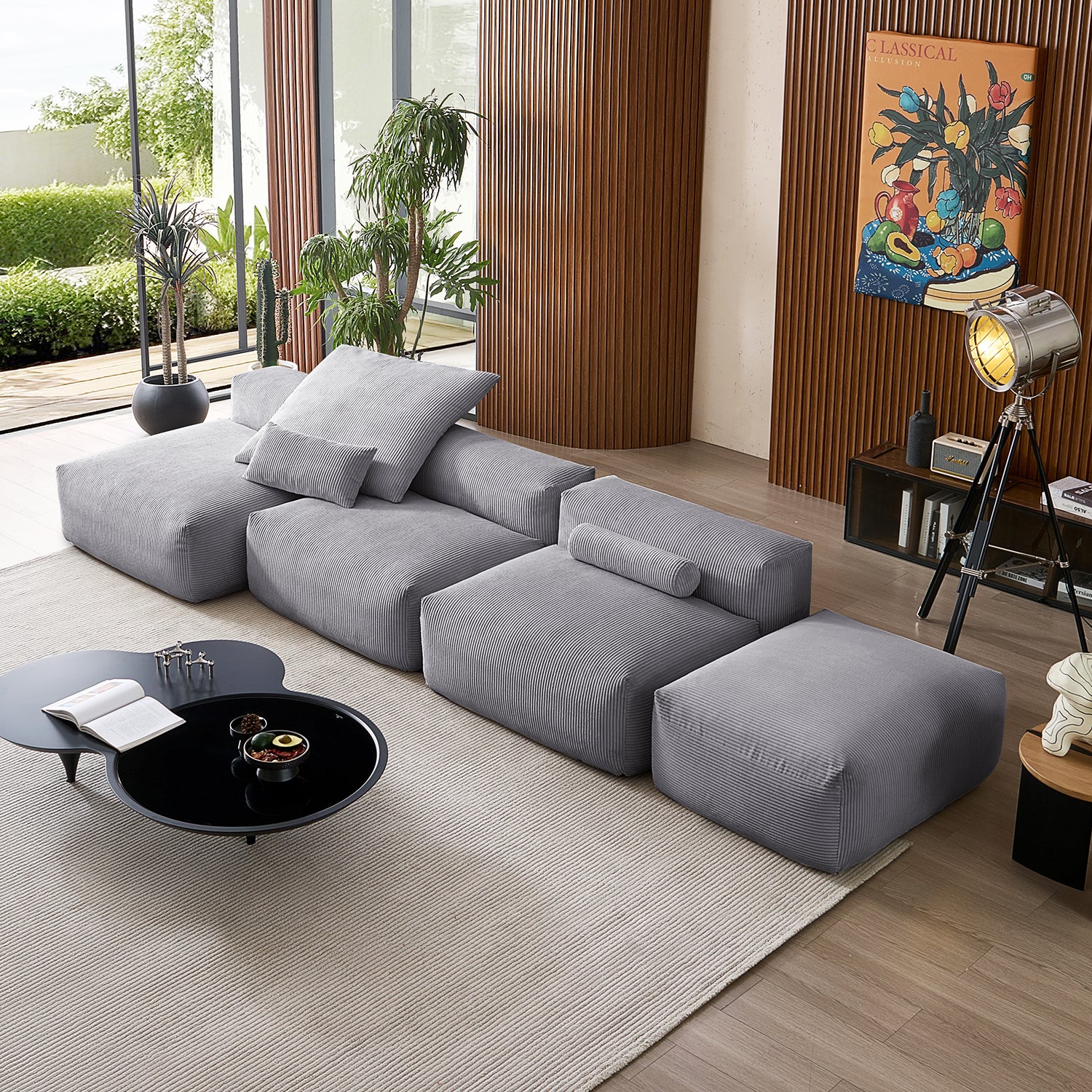 Mellow Open Sectional with Ottoman - Mario Capasa