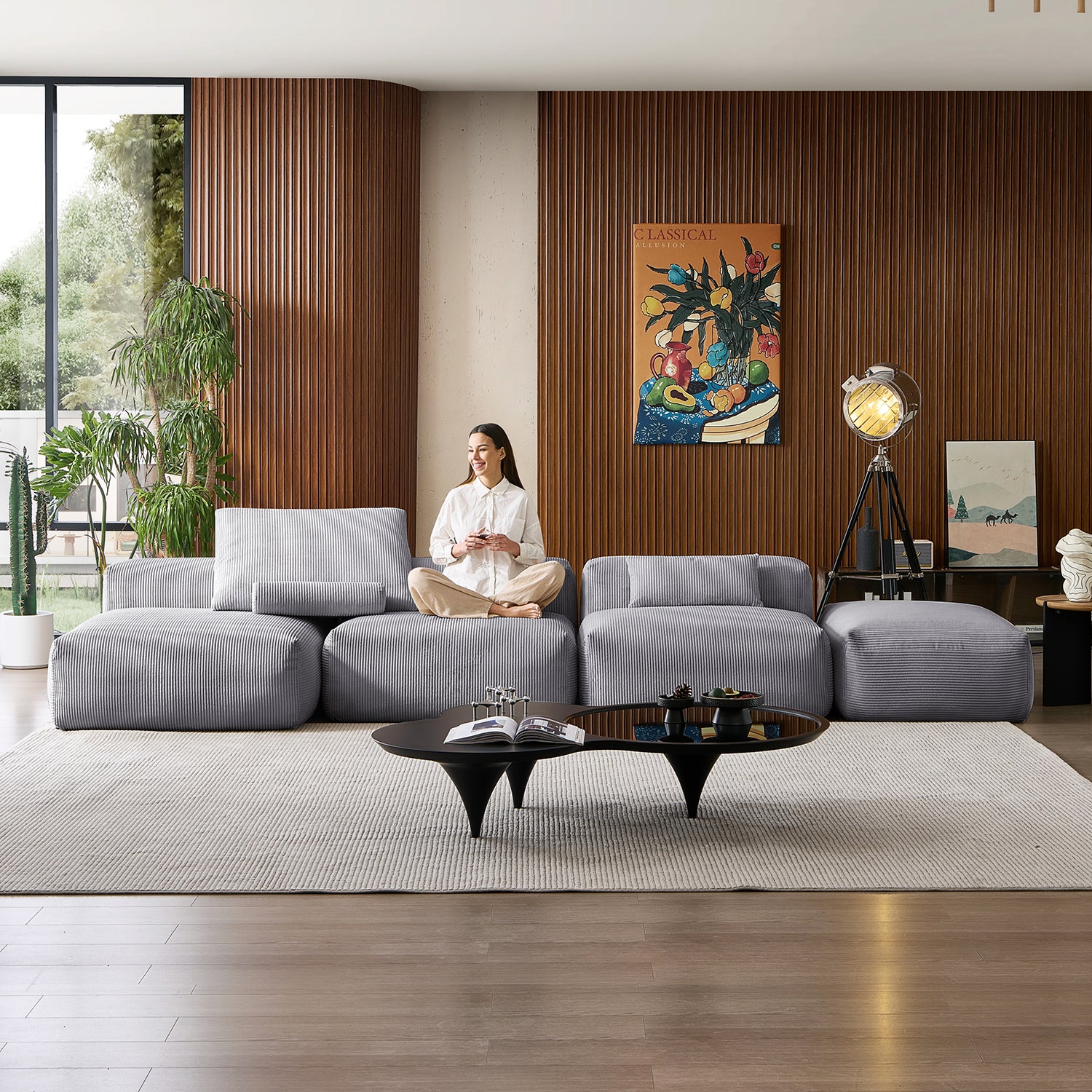 Mellow Open Sectional with Ottoman - Mario Capasa