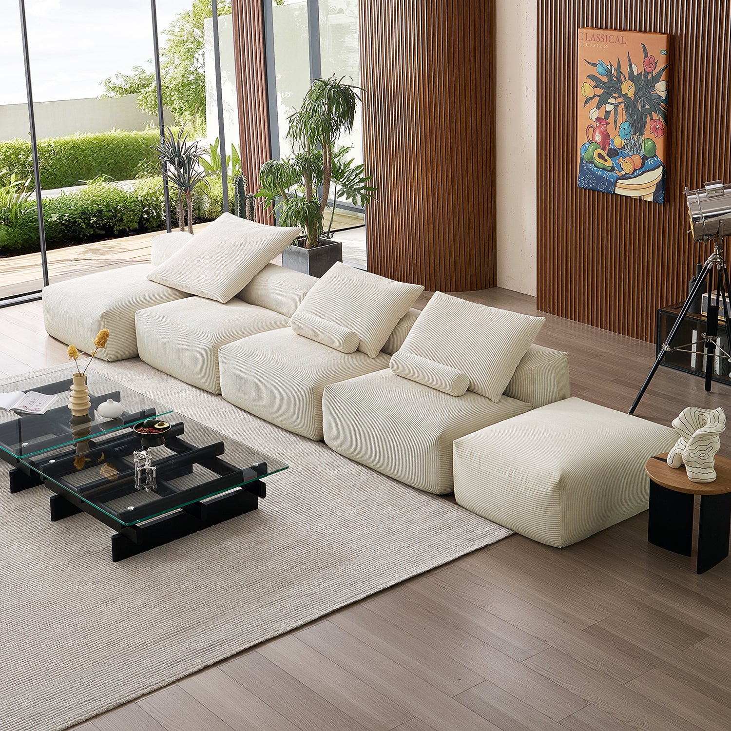 Mellow Open Sectional with Ottoman - Mario Capasa