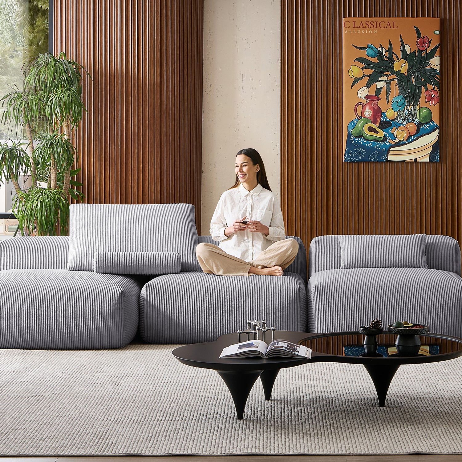 Mellow Open Sectional with Ottoman - Mario Capasa