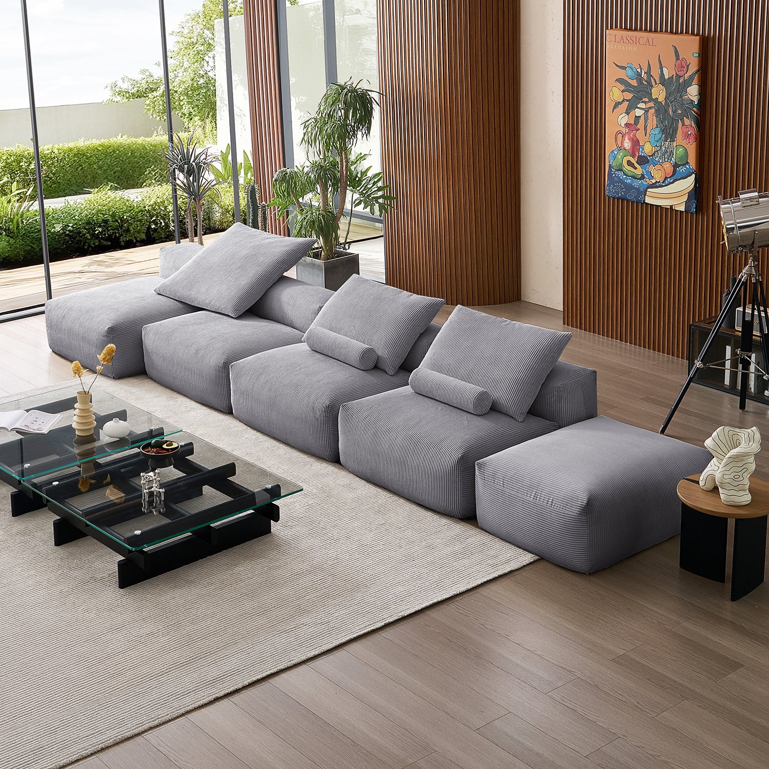Mellow Open Sectional with Ottoman - Mario Capasa